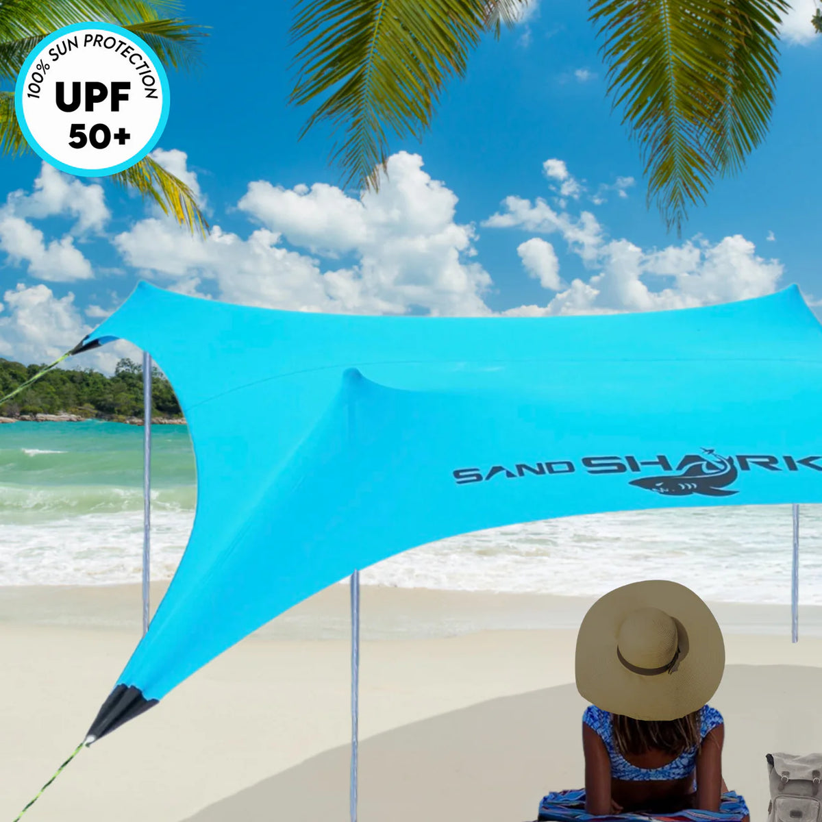Large Pop Up Beach Tent for Outdoors: Water-Resistant, Portable Sunshade, Fits in a duffle bag.