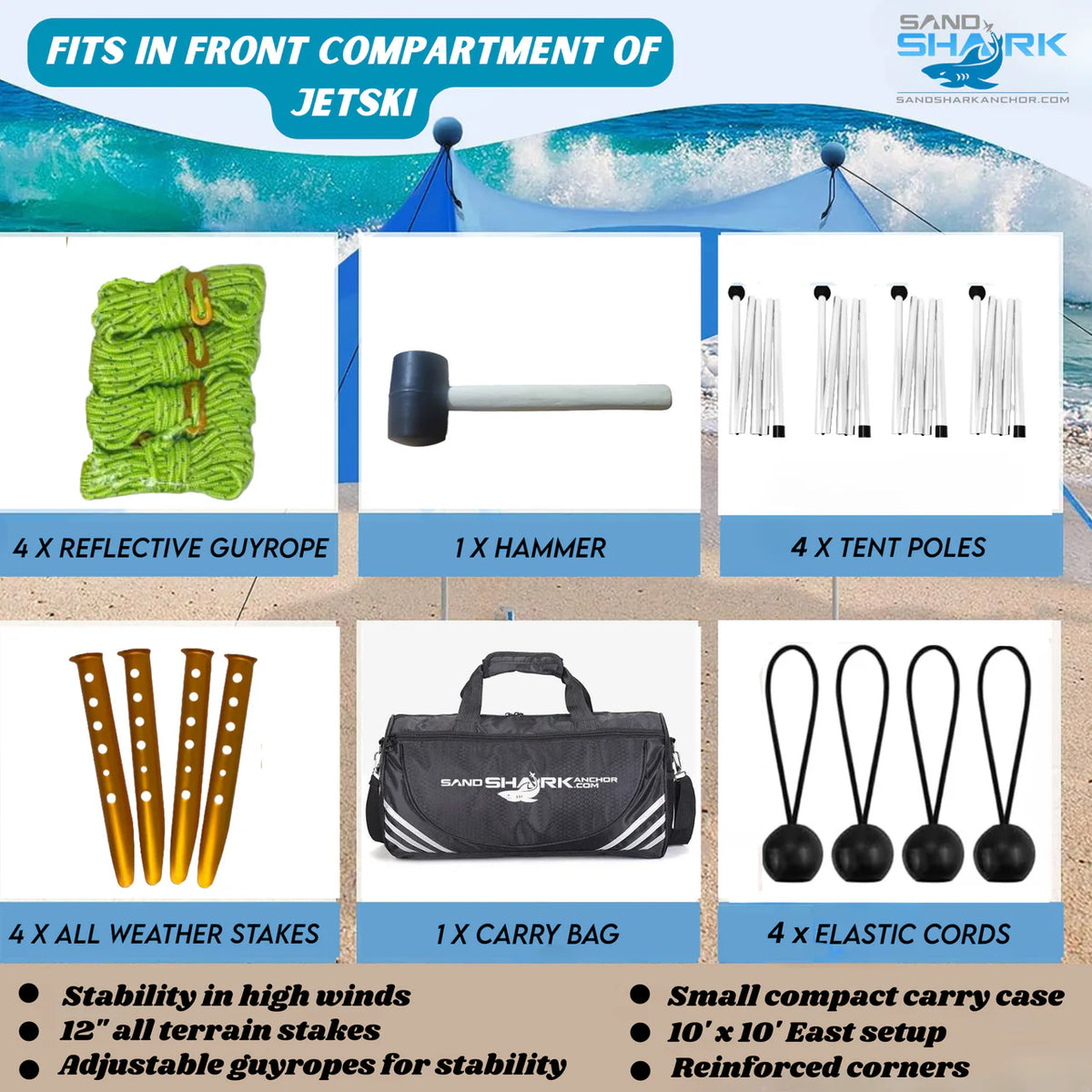 Large Pop Up Beach Tent for Outdoors: Water-Resistant, Portable Sunshade, Fits in a duffle bag.