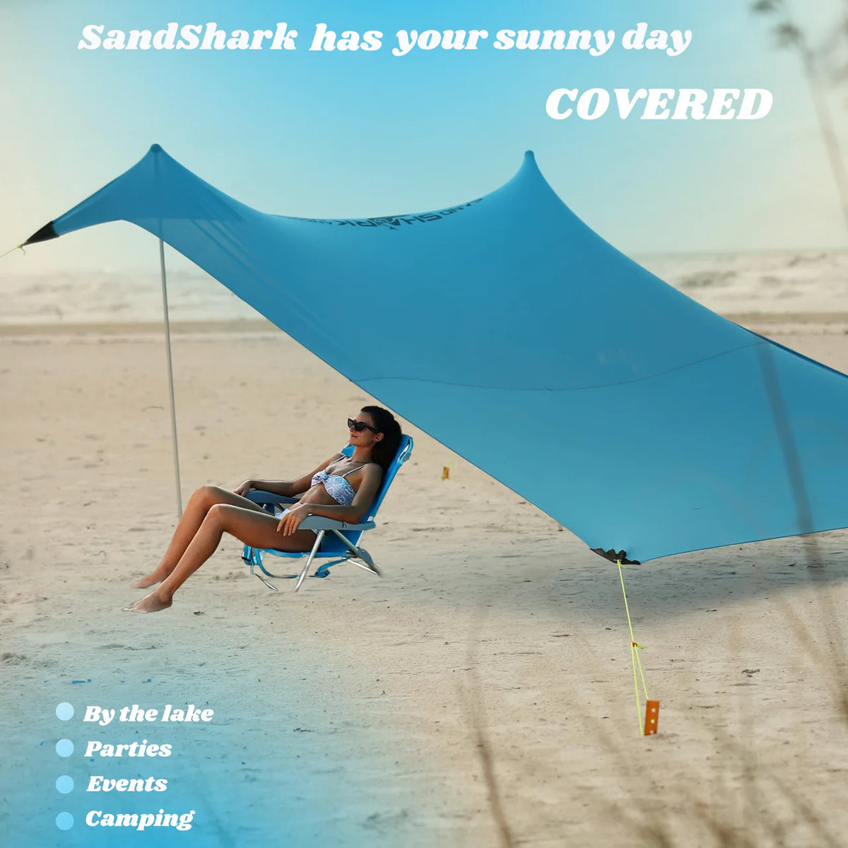 Large Pop Up Beach Tent for Outdoors: Water-Resistant, Portable Sunshade, Fits in a duffle bag.