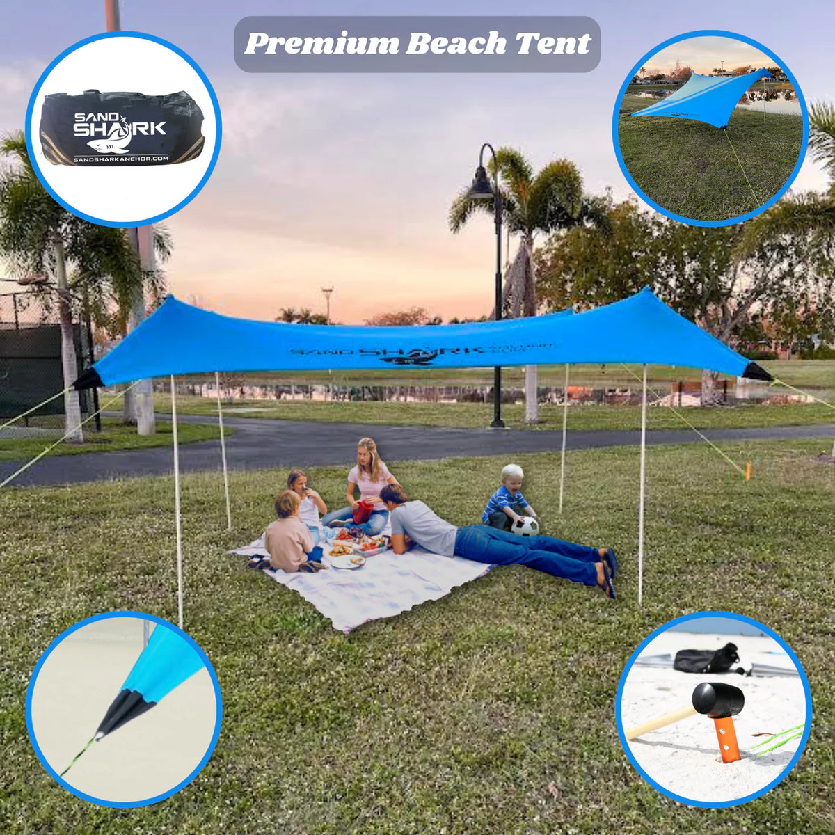 Large Pop Up Beach Tent for Outdoors: Water-Resistant, Portable Sunsha