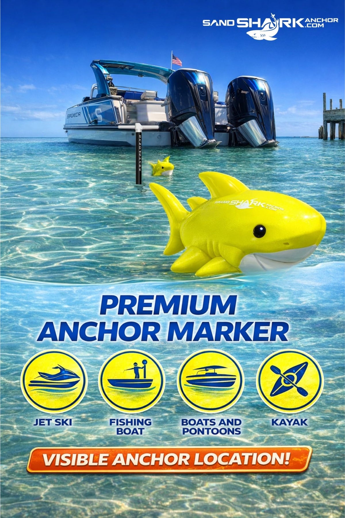 Shark-Shaped 2 Tone Floating Anchor Marker Buoy