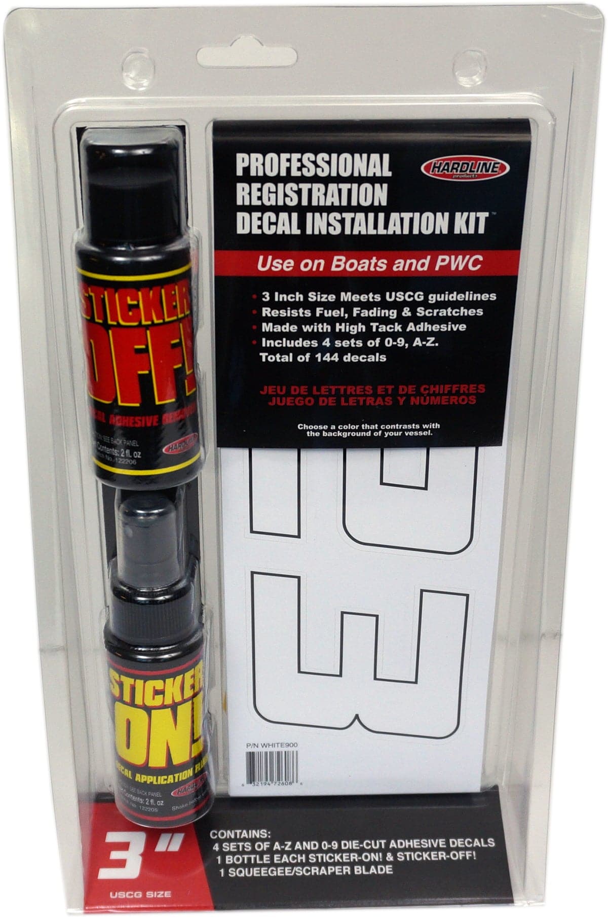 Hardline Professional Registration Decal Installation Kit 900 Series-White