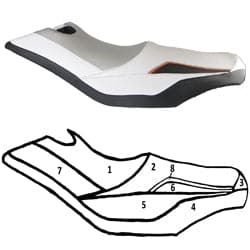 Seat cover for Sea-Doo 2011 GTS Pro/2009-2010 GTI Rental 130, 130, SE 130, SE 155