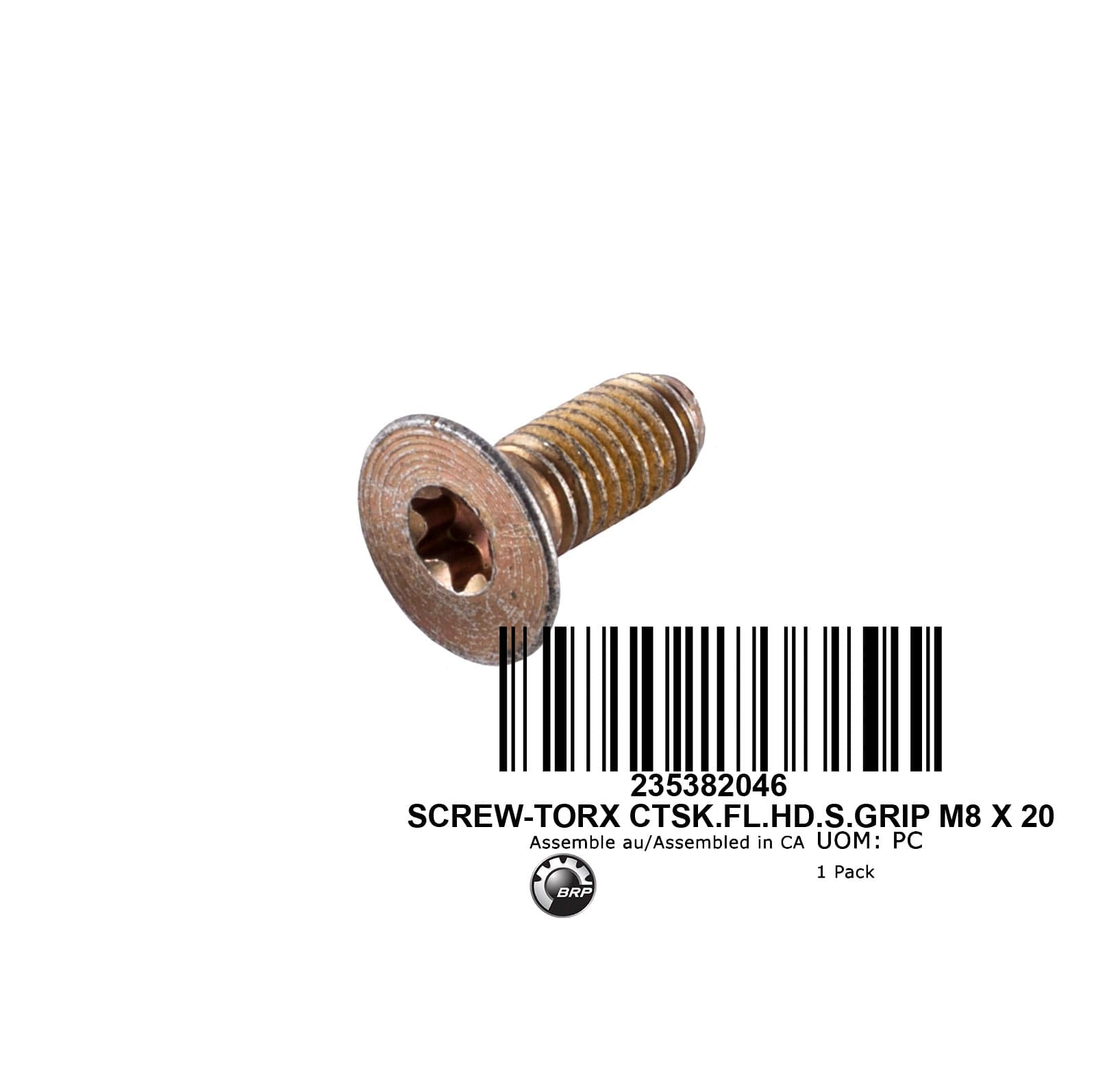 SCREW-TORX CTSK.FL.HD.S.GRIP M8 X 20