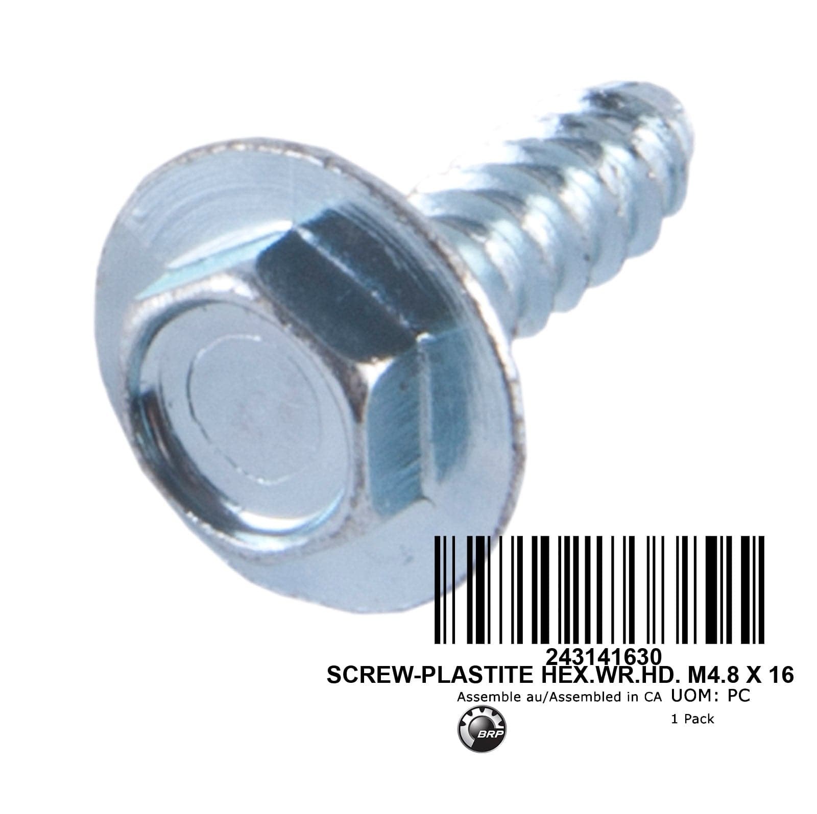 SCREW-PLASTITE HEX.WR.HD. M4.8 X 16