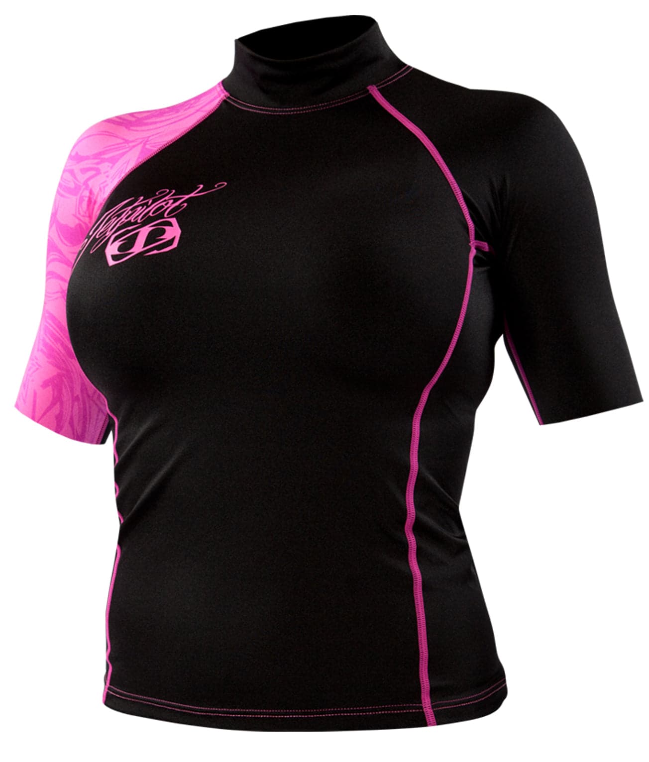 Gul, Short Sleeve Rash Vest Ladies, Black