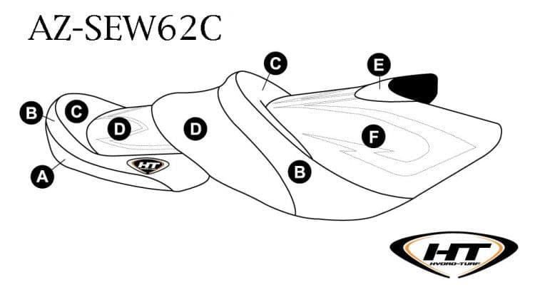 Hydro-Turf Premier Custom Seat Cover for Kawasaki Ultra 260LX (10-12 ) / LX, 250LX, 300LX & 310LX (11-19)