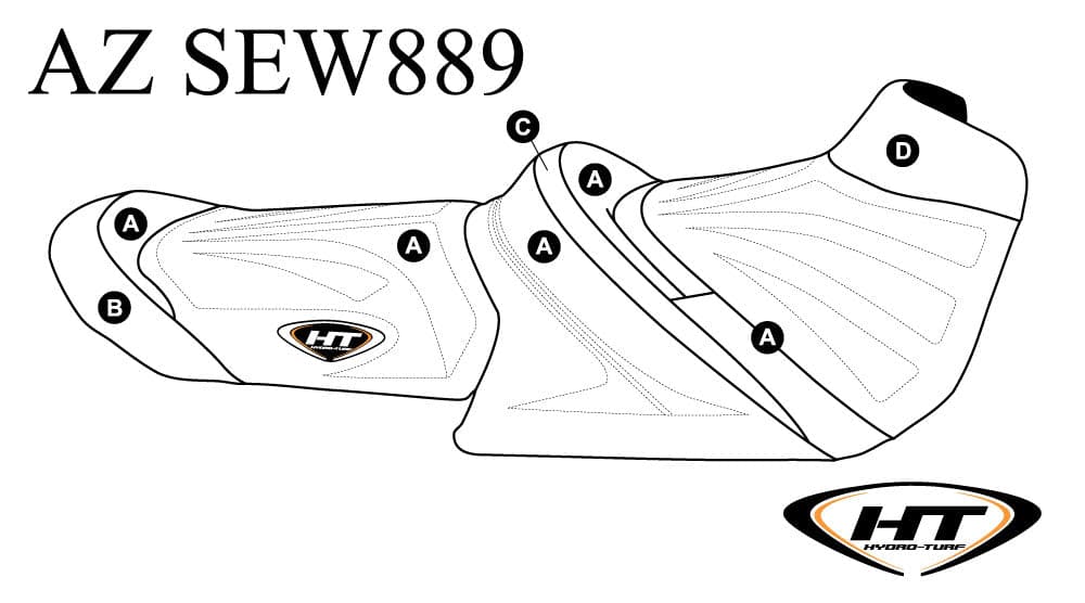 Hydro-Turf Premier Custom Seat Cover for Sea Doo GTI SE 130 + 170 / GTI 90 + 130 / GTR 230 (20)