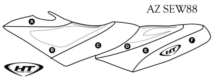 Hydro-Turf Premier Seat Cover for Sea-Doo GTX Di (02-03)  GTX 4-Tec (02-06)  RXT (05-09)  GTX Ltd &amp; Wake (06-08)  WakePro 215 (09) Custom Cover