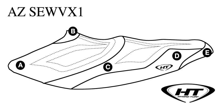 Hydro-Turf Premier Seat Cover for Yamaha VXS / VX Deluxe / VX Sport (10-14) / V1 / V1 Sport (15-16) Custom Cover